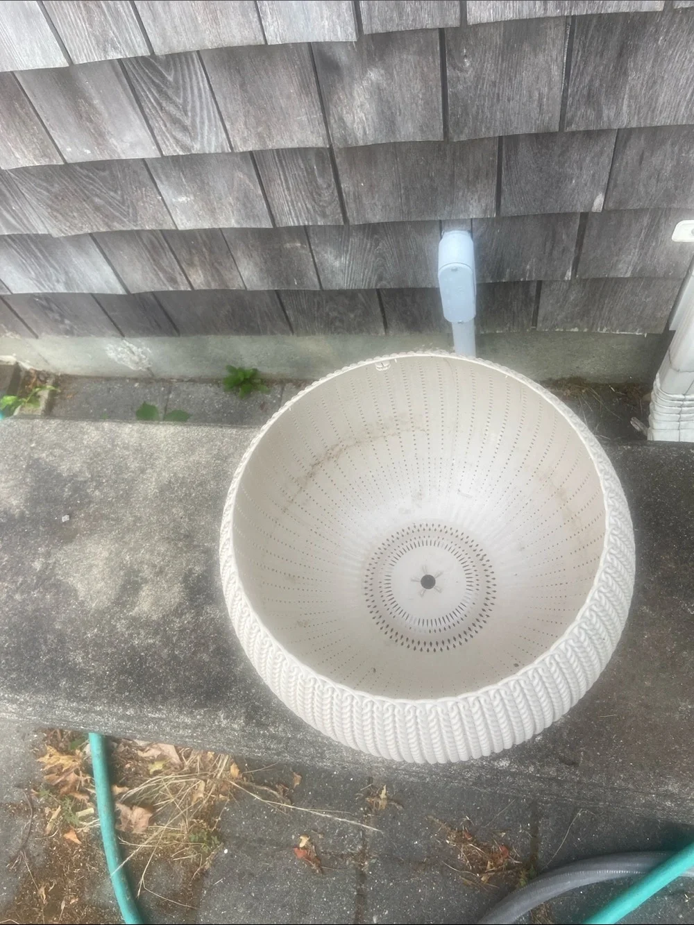 Cream Knit-Texture Decorative Planter Pot - Unbranded